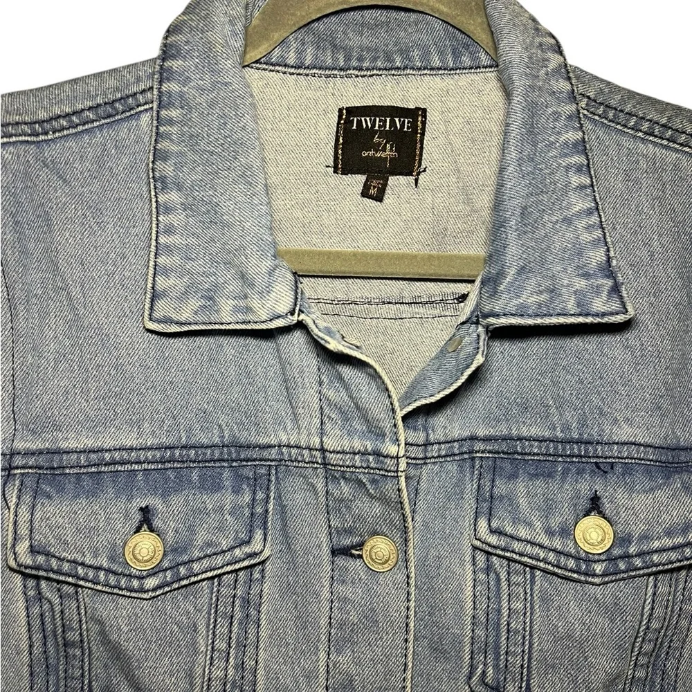 Twelve by Ontwelfth • Denim Jacket with Silver Sequin Sleeves - Picture 3 of 6